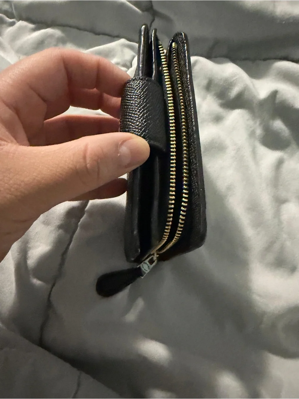 pre owned COACH Small Snap Wallet - Black